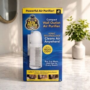 Air Police Ionic Air Purifier Plug-In Wall Outlet White New Permanent Filter